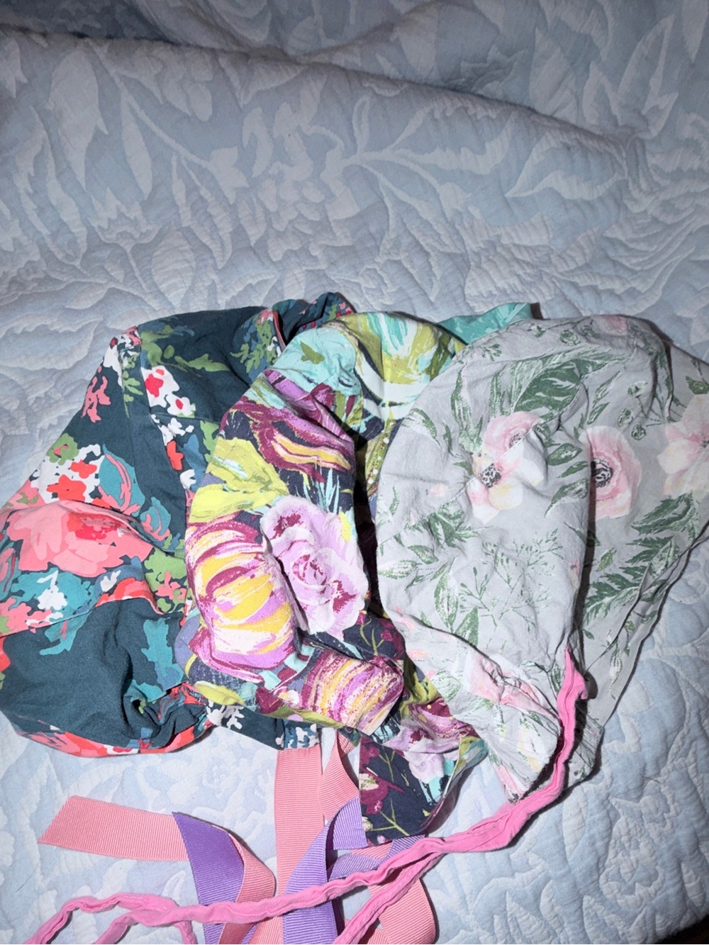 Floral Scrub Caps tie back scrub hat bundle (3 ct)